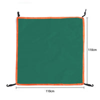 Bâche de tente de camping carrée imperméable avec 4 crochets, de 56 à 148 cm, vert ou beige