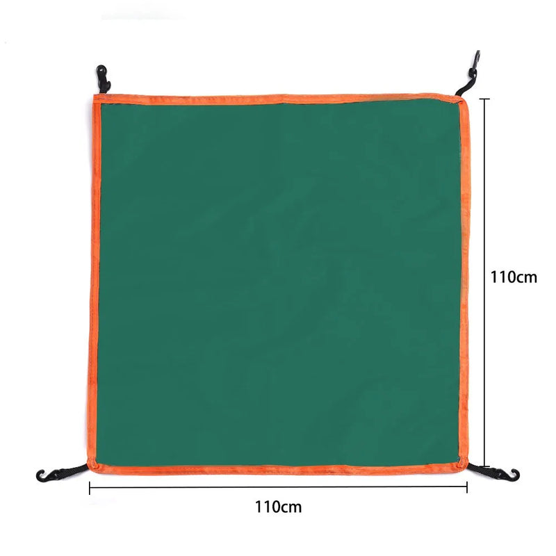 Bâche de tente de camping carrée imperméable avec 4 crochets, de 56 à 148 cm, vert ou beige