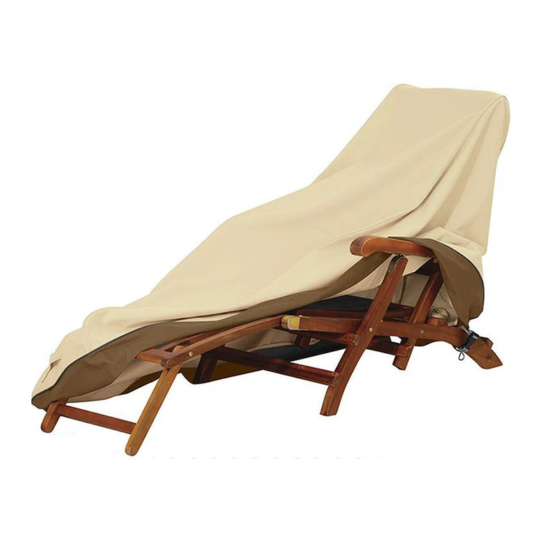 Housse de bain de soleil et de chaise longue d'extérieur beige et marron, 198 ou 208 cm