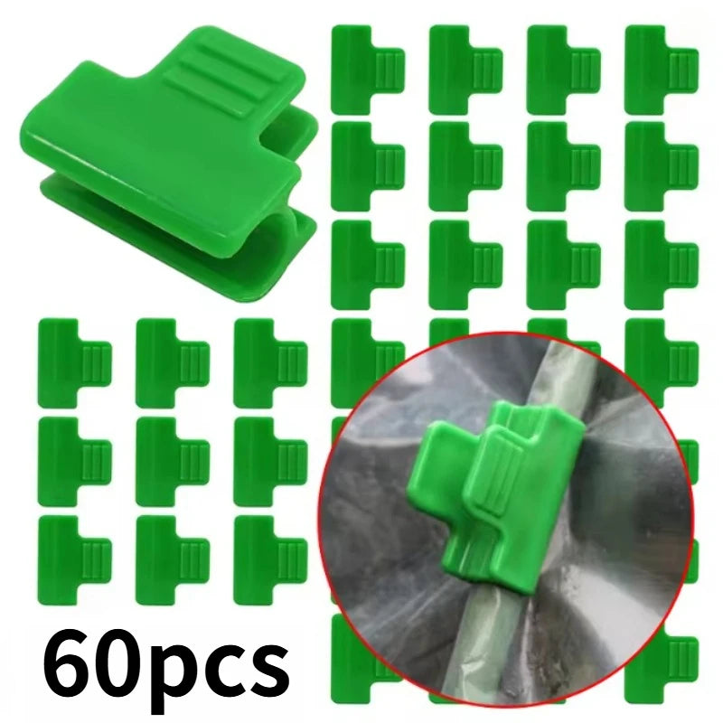 Clips pour bâche de serre en plastique vert, 60 pièces, tube de 5 ou 6 mm