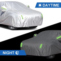 Housse voiture pour Nissan Qashqai argent double couche, bandes réfléchissantes, anti-UV