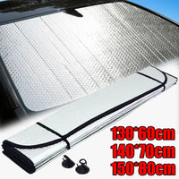 Pare-soleil pare-brise voiture pliable en aluminium, de 130 x 60 à 150 x 80 cm