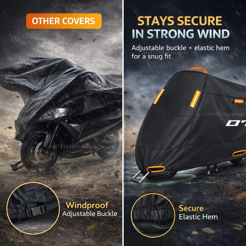 Housse moto pour Yamaha MT-07, polyester 210D imperméable, anti-UV, bandes réfléchissantes, 6 tailles