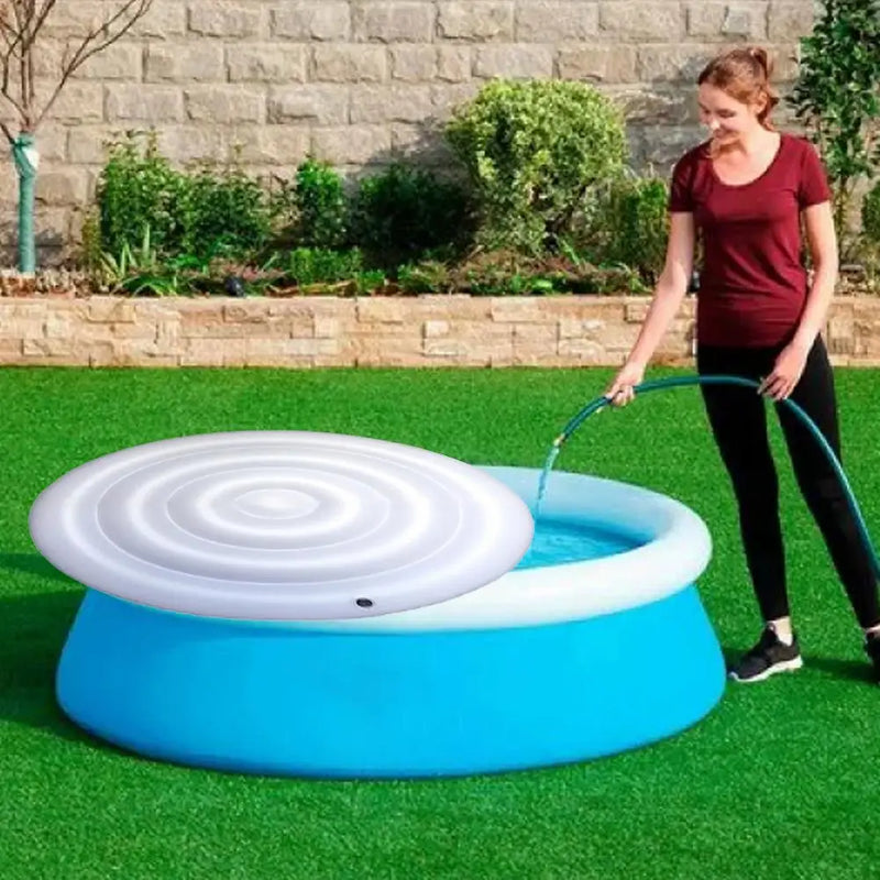 Housse de spa gonflable ronde blanche 145 cm en PVC, pliable, protection pluie et vent