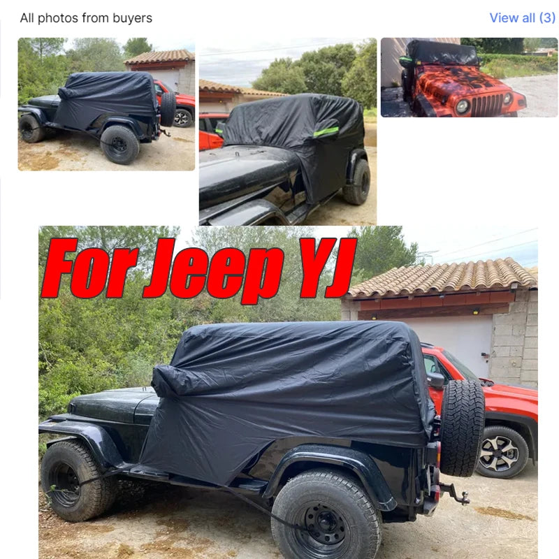 Demi-housse voiture pour Jeep Wrangler TJ 1997-2006, 2 ou 4 portes, polyester 190T anti-UV