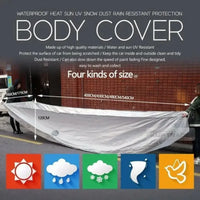 Housse voiture extérieur argentée imperméable anti-UV et anti-neige, 4 tailles de 400 à 540 cm