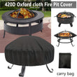 Housse de brasero rond en Oxford 420D anti-UV, à cordon, Ø 92 ou 122 cm