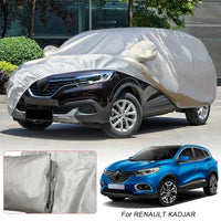 Housse voiture pour Renault Kardian, taffetas de polyester argenté anti-UV avec sac de rangement
