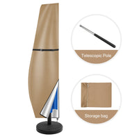 Housse de parasol déporté Oxford imperméable anti-UV, tige et pochette, 4 coloris, 205 à 280 cm