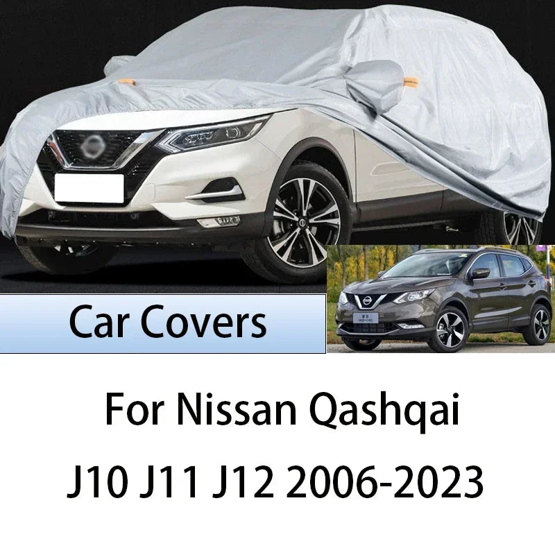 Housse voiture pour Nissan Qashqai J10 J11 J12 2006-2023, argent ou noir, imperméable anti-UV