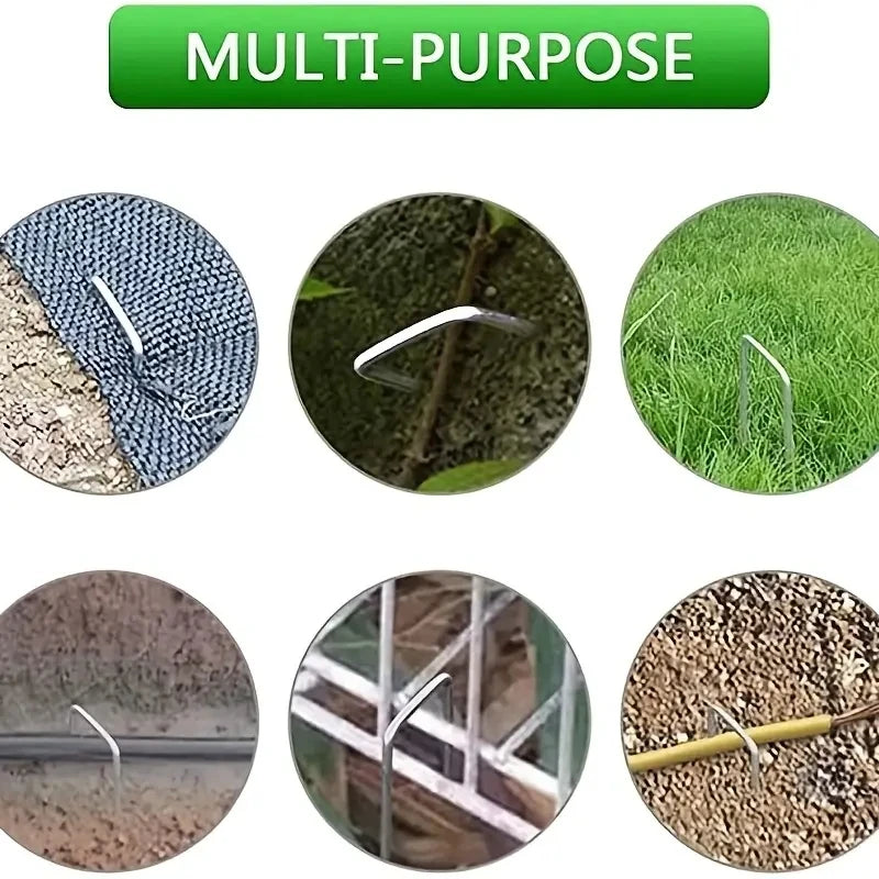 Agrafes galvanisées en U pour toile anti-mauvaises herbes, 10 ou 15 cm, 50 ou 100 pièces