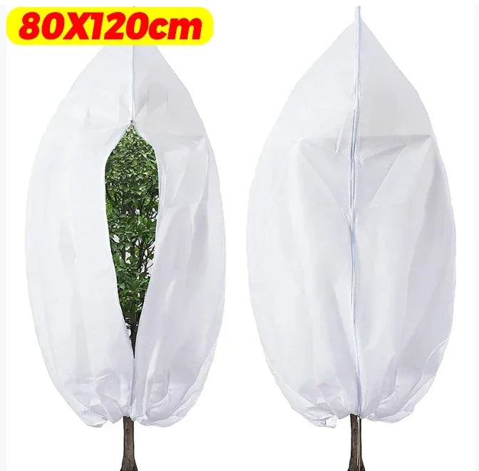 Housse d'hivernage blanche avec zip et cordon pour plantes, 5 tailles de 60x80 à 120x180 cm