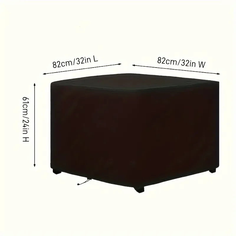 Housse de brasero carrée imperméable à cordon de serrage en polyester 210T, 10 dimensions