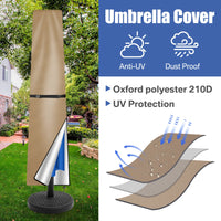 Housse parasol droit Oxford 210D imperméable anti-UV avec tige, 4 coloris, 170 à 240 cm