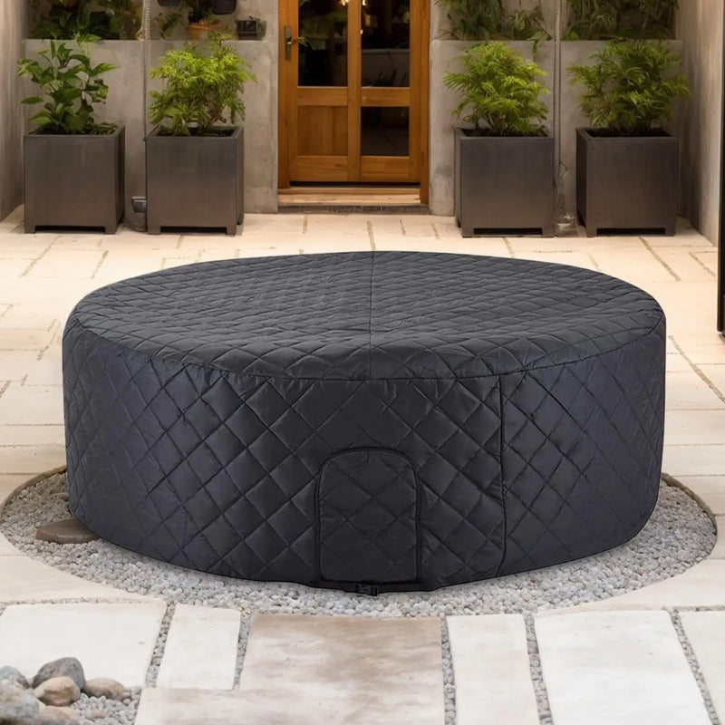 Housse spa gonflable ronde matelassée noire, Ø 208 cm et hauteur 70 cm