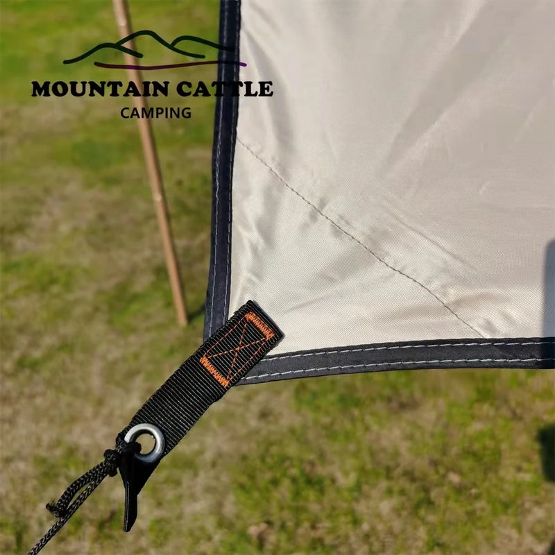 Bâche de camping imperméable Oxford 5 x 4 m avec piquets et cordes, anti-UV