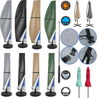 Housse parasol déporté imperméable et coupe-vent en Oxford 210D, droite ou banane, 4 coloris