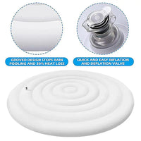 Couvercle gonflable blanc pour spa rond 145 cm, isolant, avec deux poignées