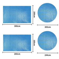 Bâche à bulles piscine rectangulaire ou ronde bleue, isolation thermique, 7 dimensions