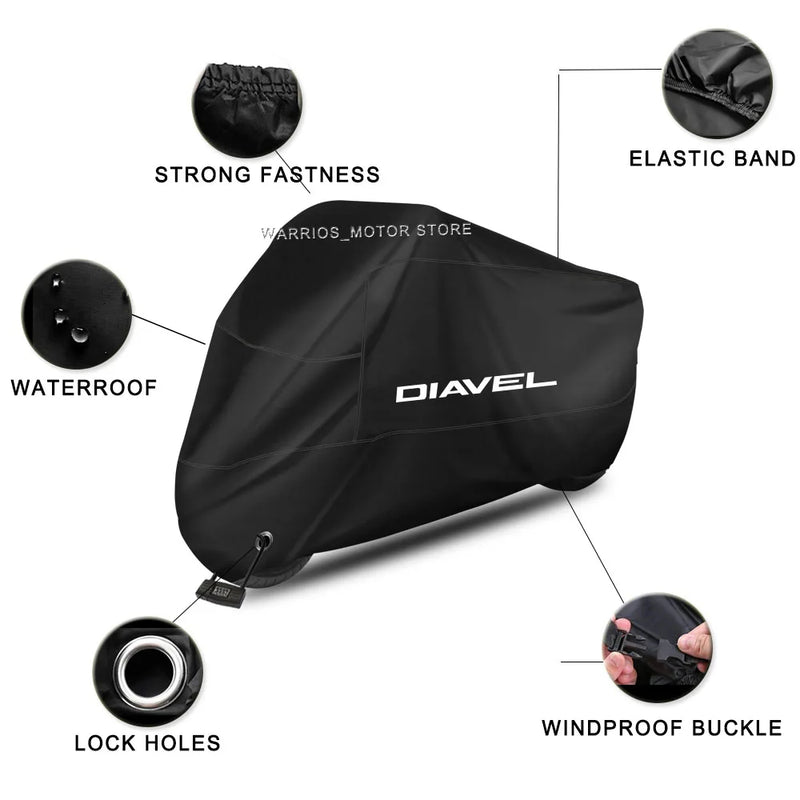 Housse moto pour Ducati Diavel 2011-2015, imperméable, élastique, sac de rangement