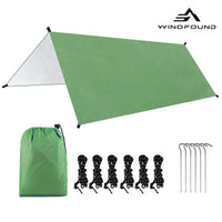Bâche de camping imperméable en polyester 3 x 3 m avec cordes et piquets