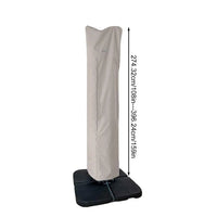 Housse de parasol déporté imperméable beige avec fermeture éclair, 2,1 à 4 m
