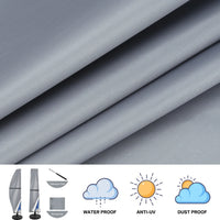 Housse parasol déporté banane ou droit, polyester Oxford 210D, 7 tailles de 170 à 280 cm