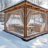 Bâche transparente anti-UV à œillets et bords renforcés marron, pergola, balcon, serre, 10 tailles