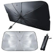 Pare-soleil parapluie rétractable pour pare-brise avant, 125 x 65 ou 140 x 80 cm, polyester argenté