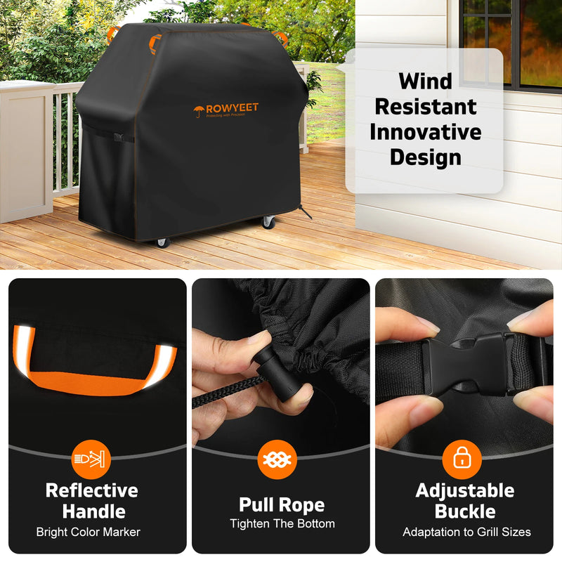 Housse barbecue universelle imperméable en Oxford avec ourlet réglable, 5 tailles de 122 à 190 cm