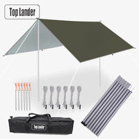 Bâche de camping imperméable ultralégère en polyester 190T, abri solaire et anti-UV