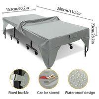 Housse table de ping-pong ouverte, polyester imperméable, 3 coloris, 280 x 153 x 73 cm