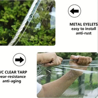 Bâche transparente PVC 0,39 mm à bord de corde blanche et œillets, 11 petites tailles
