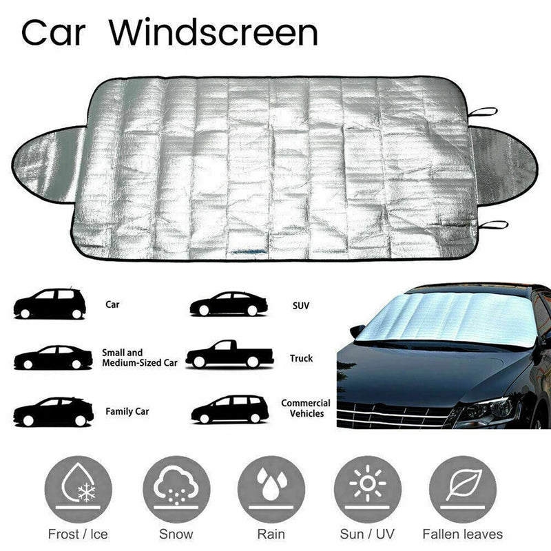 Bâche pare-brise antigel et anti-neige 145 x 90 cm, aluminium 4 couches pour voiture
