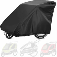 Housse de remorque de vélo imperméable en Oxford 420D noire, 140 x 84 x 100 cm