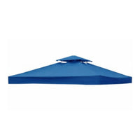 Toit de tonnelle 3 x 3 m à deux niveaux ventilés, polyester 300D, poches d'angle renforcées