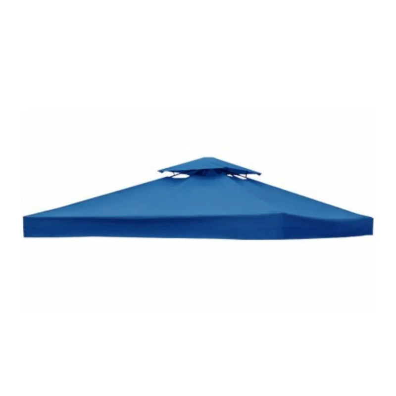 Toit de tonnelle 3 x 3 m à deux niveaux ventilés, polyester 300D, poches d'angle renforcées
