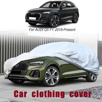 Housse voiture pour Audi Q5, Q4, Q7 et Q8 en Oxford argenté, anti-UV, 12 modèles au choix
