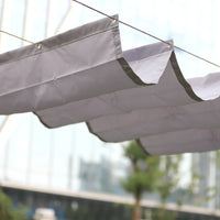 Voile d'ombrage ondulé rétractable imperméable en polyester 300D pour pergola