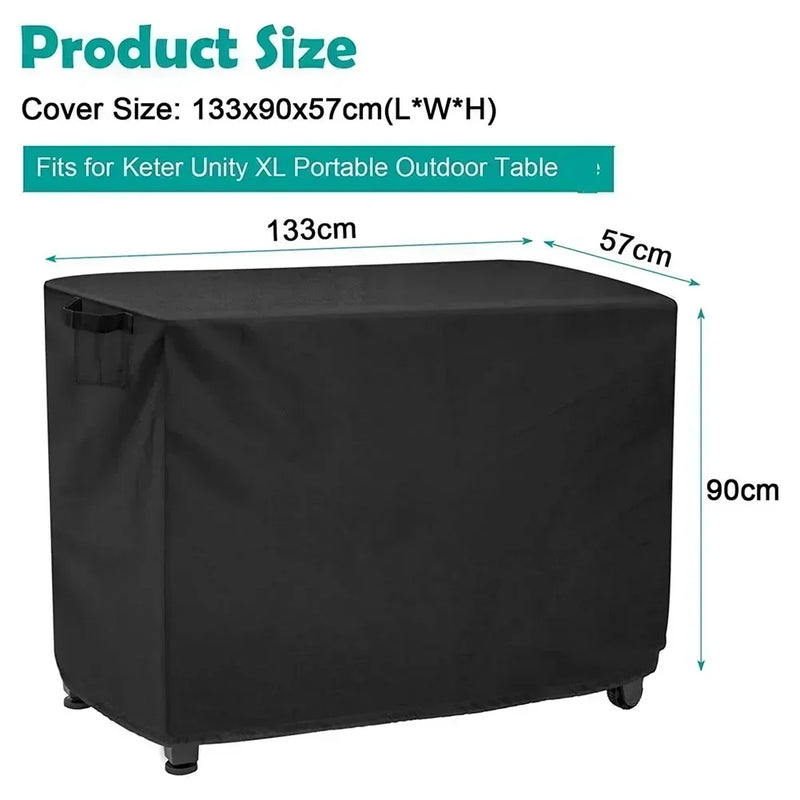 Housse table de cuisine extérieure et chariot de préparation, Oxford imperméable, 84 à 140 cm