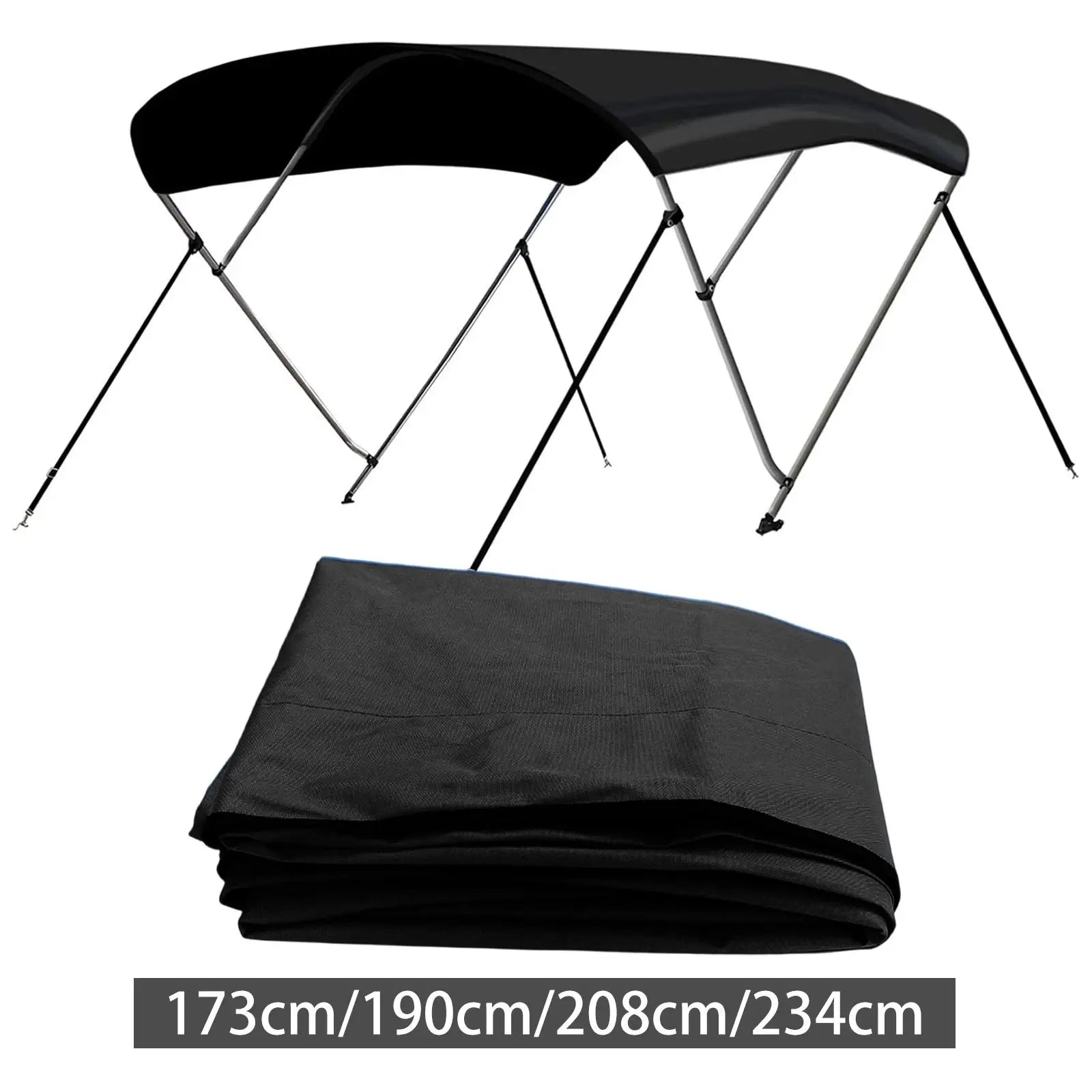 Toile de remplacement pour bimini de bateau 4 arceaux, noire, Oxford PVC, 4 tailles