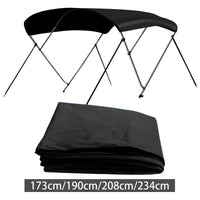 Toile de remplacement pour bimini de bateau 4 arceaux, noire, Oxford PVC, 4 tailles