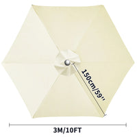 Toile de remplacement parasol 6 ou 8 baleines, imperméable anti-UV, Ø 2 à 3 m