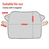 Protection pare-brise magnétique argentée anti-givre et imperméable, 5 aimants, berline 145x105 cm ou SUV 160x116 cm