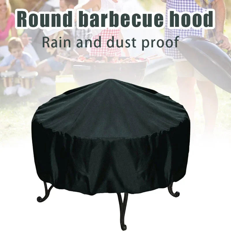 Housse de brasero ronde imperméable coupe-vent en polyester, 4 dimensions de 76 à 112 cm