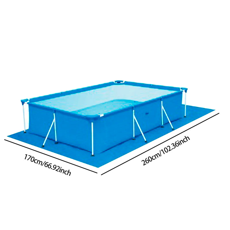 Bâche piscine hors sol ronde ou rectangulaire en PE, fixation par cordes, 7 dimensions
