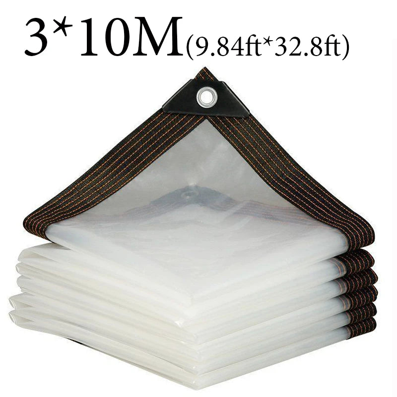 Bâche transparente imperméable avec œillets en polyéthylène de 2 x 4 à 5 x 10 m