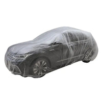 Housse de voiture jetable transparente en PE, ourlet élastique, anti-pluie et anti-poussière, S à XL