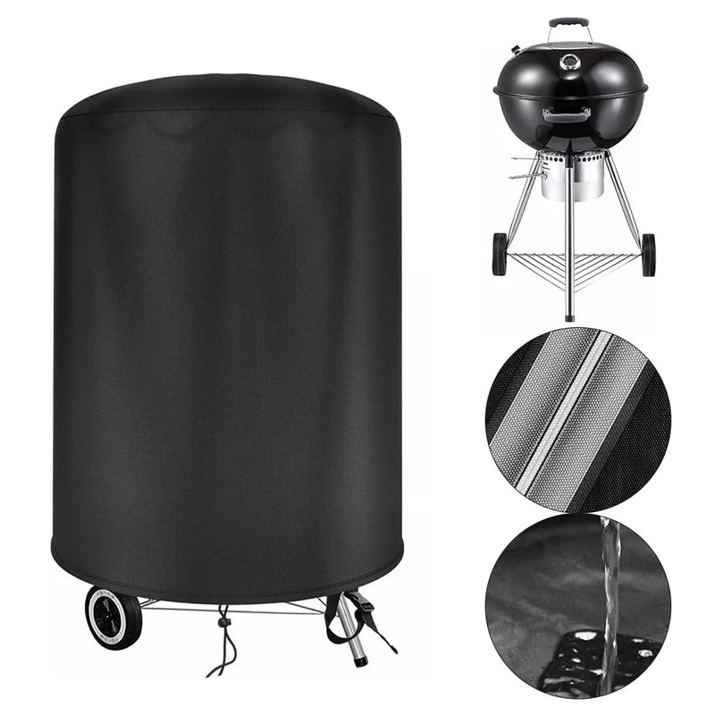 Housse barbecue ronde pour Weber 57 cm, Oxford imperméable à sangles, Ø 70 x 70 cm