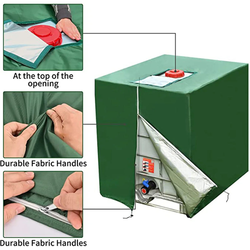 Housse cuve IBC 1000 L Oxford, avec ou sans zip, 120 x 100 x 116 cm